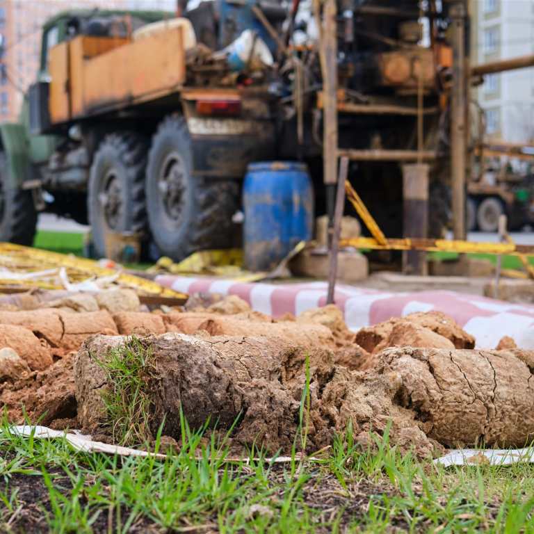 Bodenproben zur Analyse für geologische Untersuchungen im Bauwesen